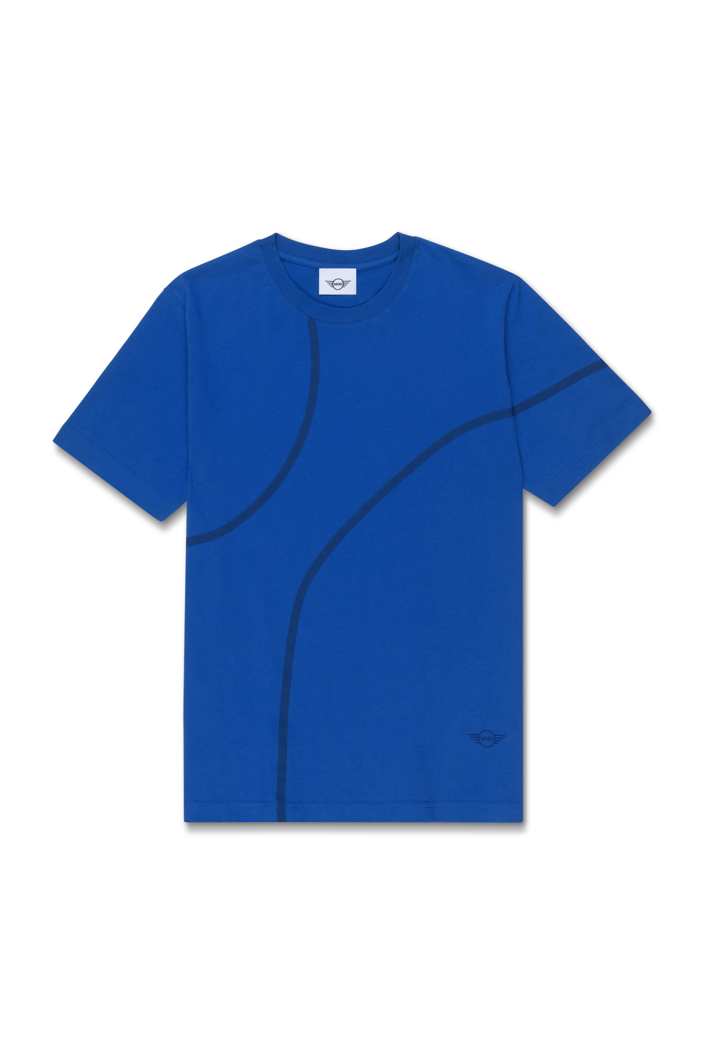 MINI Genuine Mens T Shirt Tee Top Outline Print Wing Logo Cotton Blazing Blue