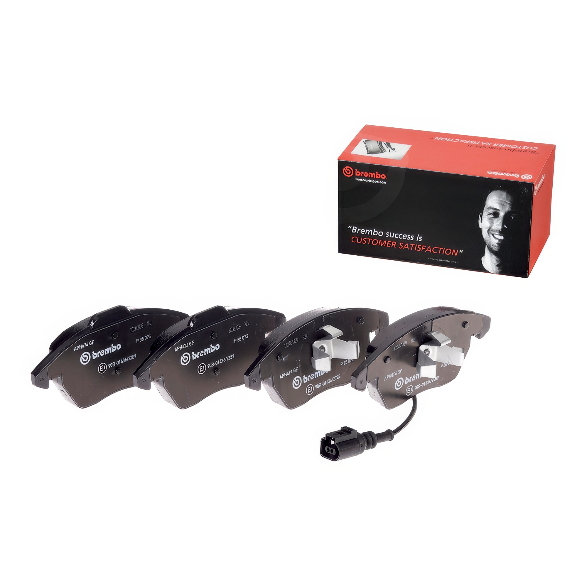 Brembo P85075 Prime Line Brake Pads With Wako – Front Set For Audi A1/A3, Seat Ibiza/Toledo/Leon/Altea, Organic Compound